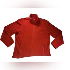 LL Bean Jacket Men's Polartec Fleece Full Zip XL Red/orange Long Sleeve Soft